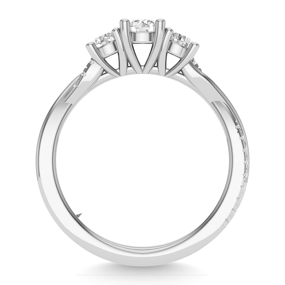 Diamond 1 Ct.Tw. Oval Cut Bridal Ring in 14K White Gold