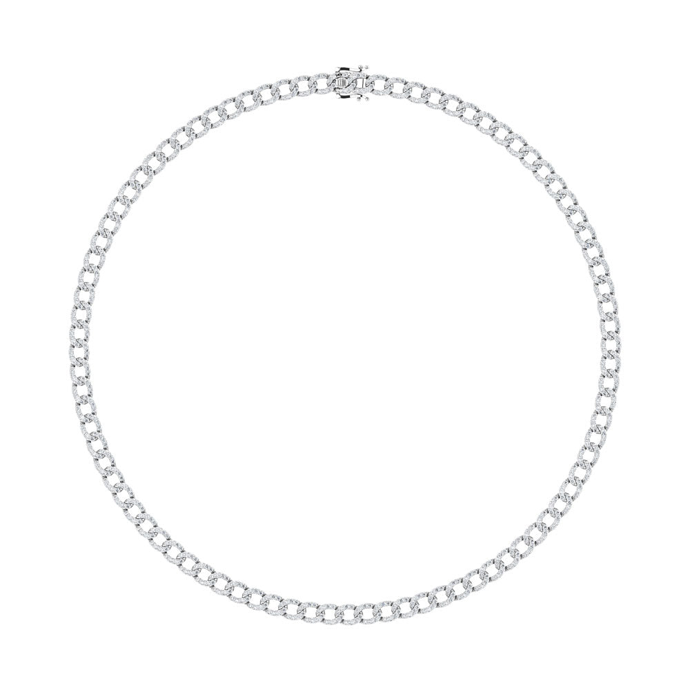 Diamond 7 5/8 Ct.Tw. Cuban Necklace in 14K White Gold