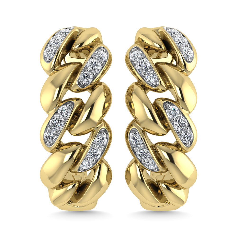 N.J. Diamonds Diamond J Earrings in 10K Yellow Gold