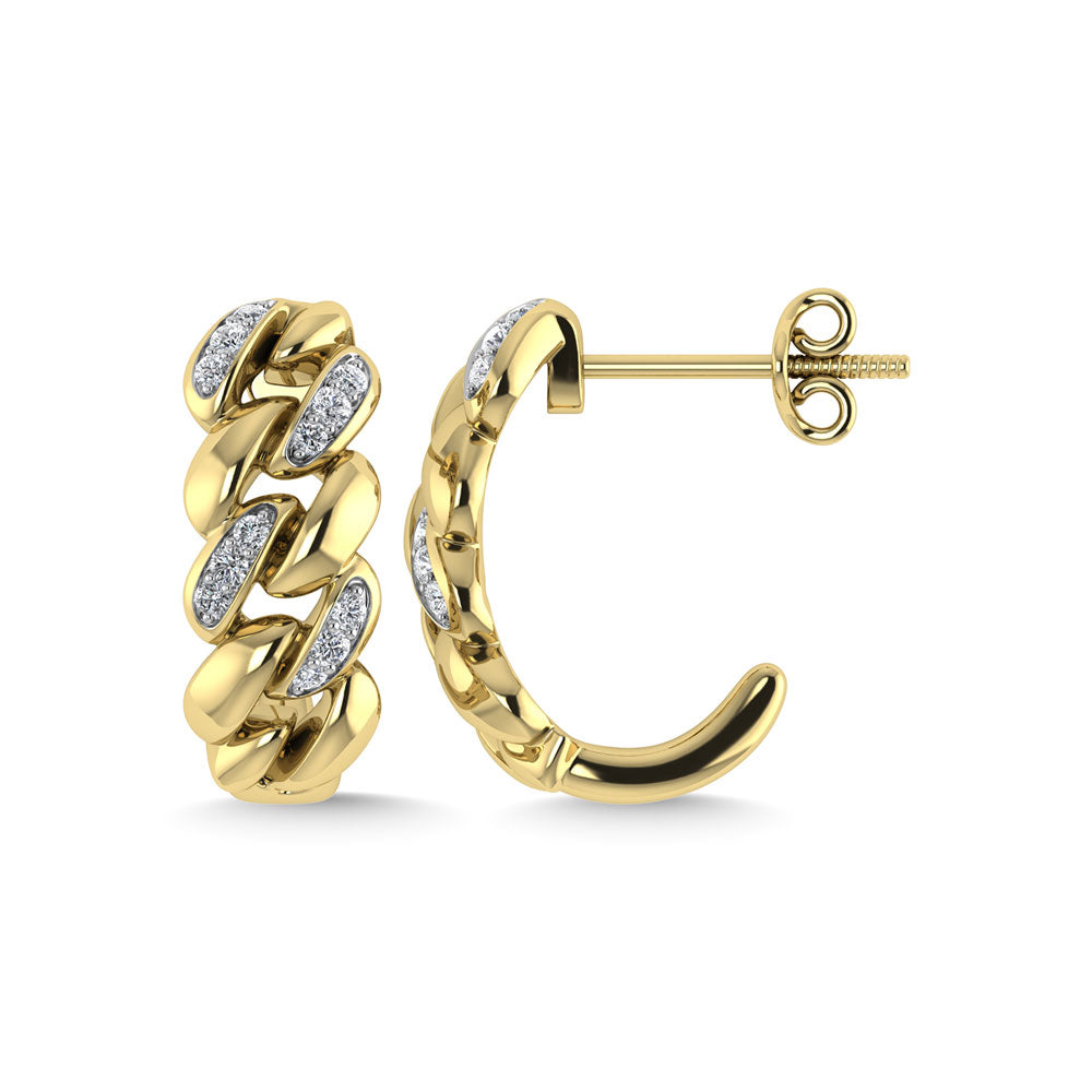 N.J. Diamonds Diamond J Earrings in 10K Yellow Gold