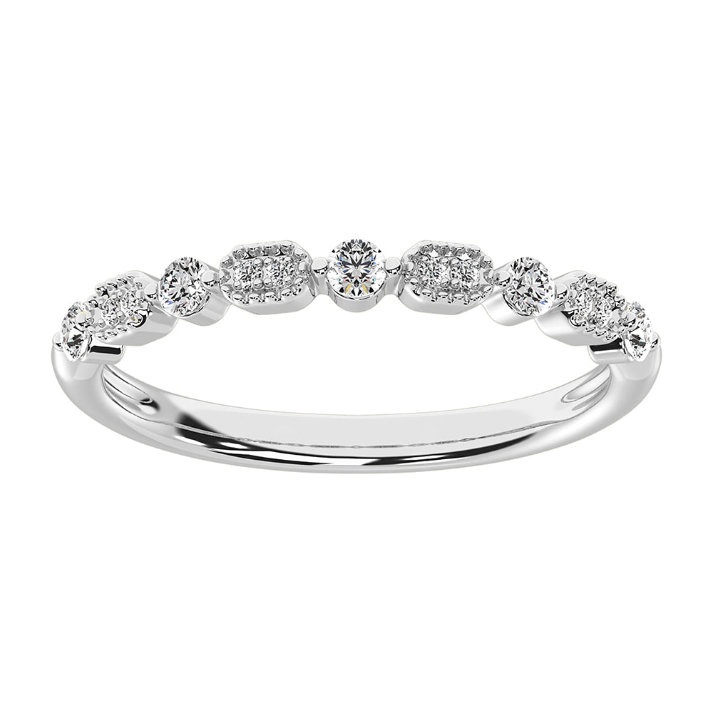 14K White Gold 1/5 Ct.Tw. Diamond Stackable Band
