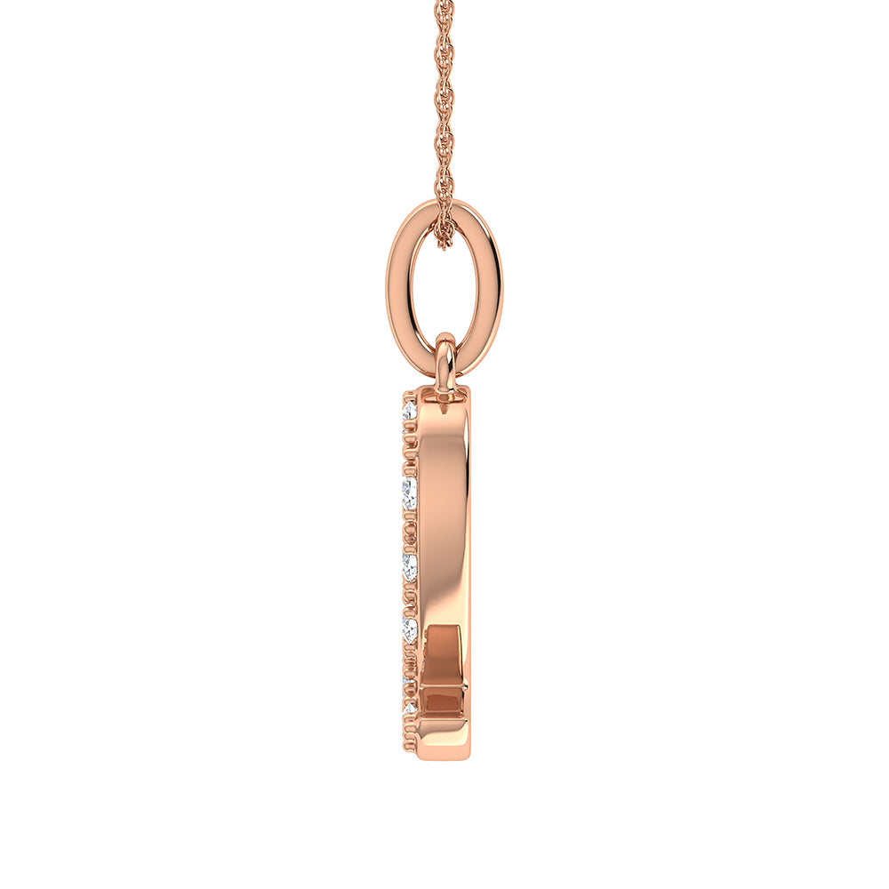 Diamond 1/8 Ct.Tw. Letter Q Pendant in 10K Rose Gold