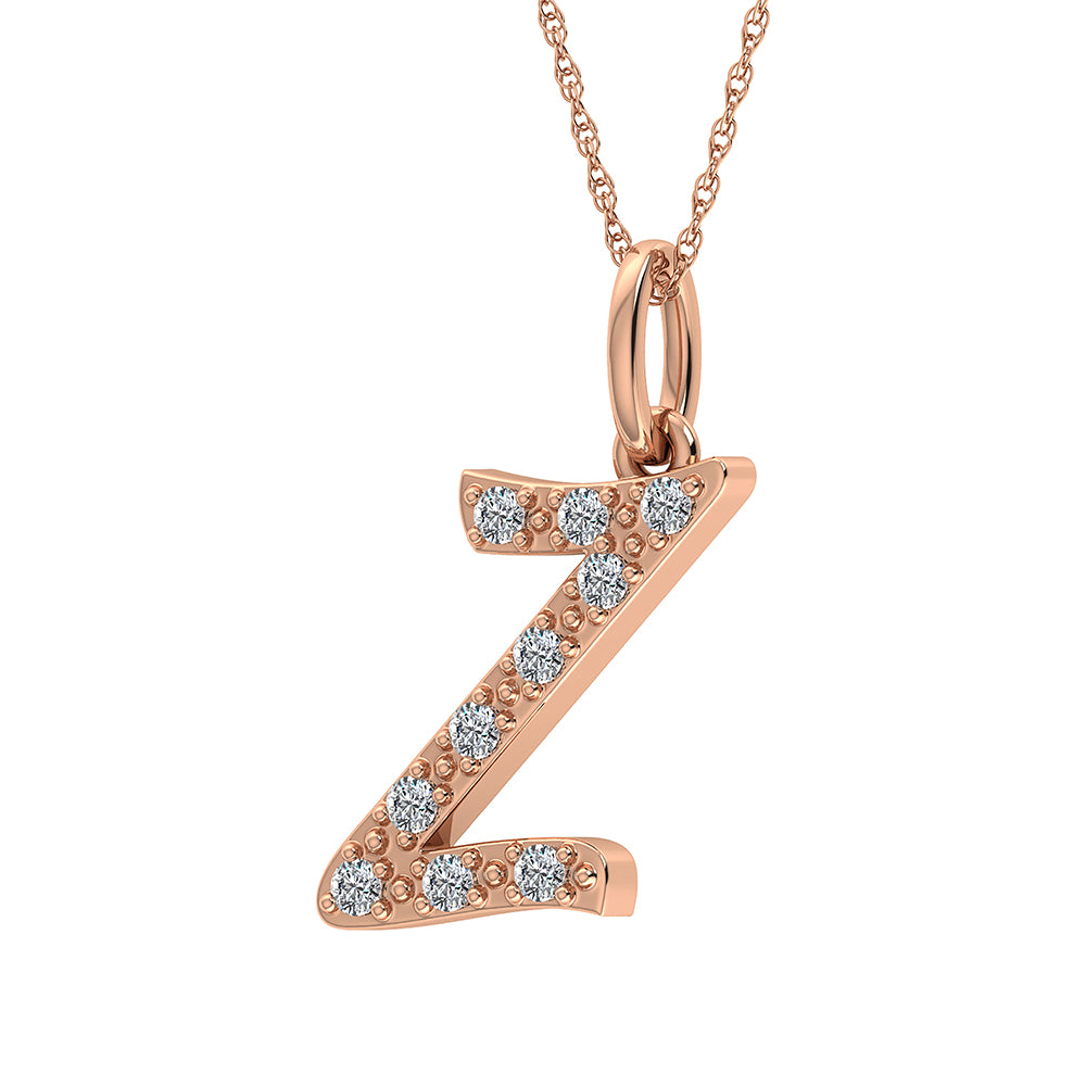 Diamond 1/8 Ct.Tw. Letter Z Pendant in 10K Rose Gold