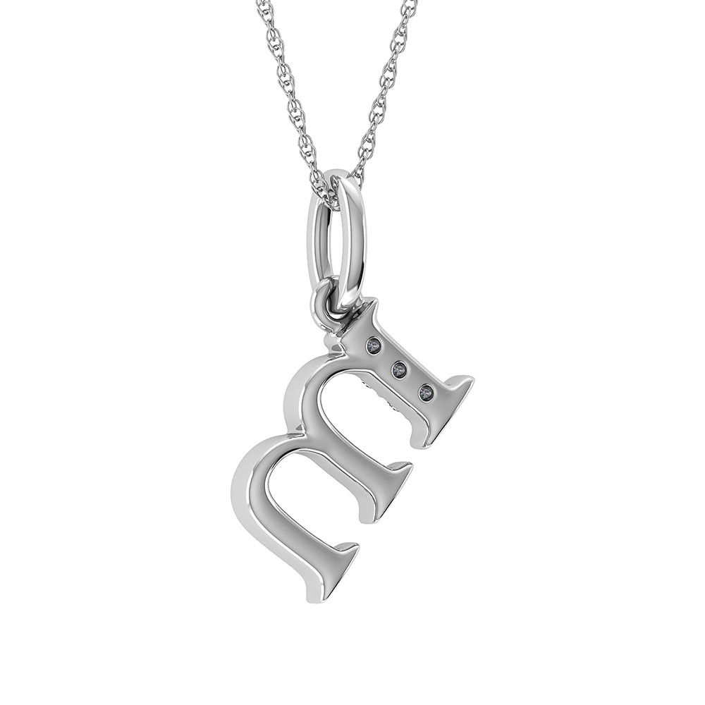 Diamond 1/20 Ct.Tw. Letter M Pendant in 10K White Gold