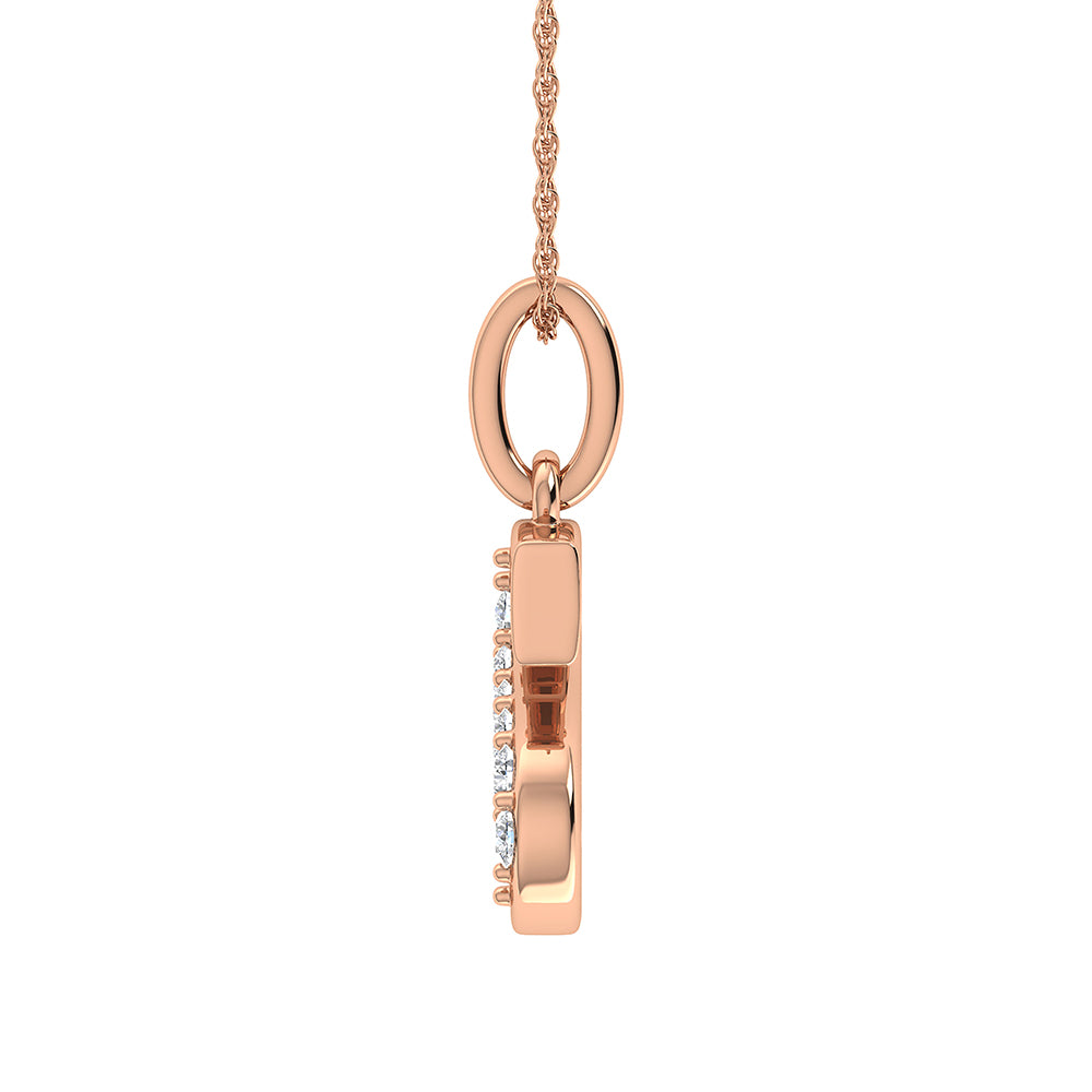 Diamond 1/20 Ct.Tw. Letter S Pendant in 10K Rose Gold