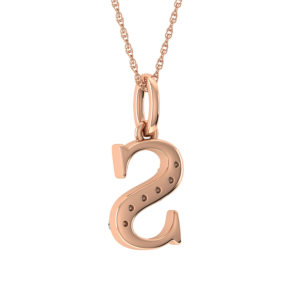 Diamond 1/20 Ct.Tw. Letter S Pendant in 10K Rose Gold