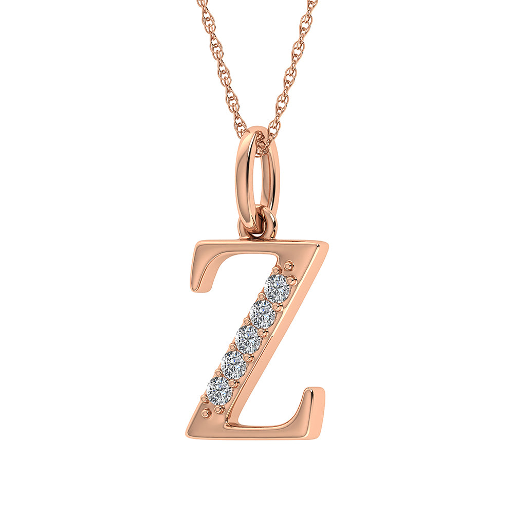 Diamond 1/20 Ct.Tw. Letter Z Pendant in 10K Rose Gold