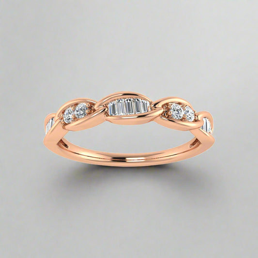 10K Rose Gold Diamond 1/5 Ct.Tw. Stackable Ring