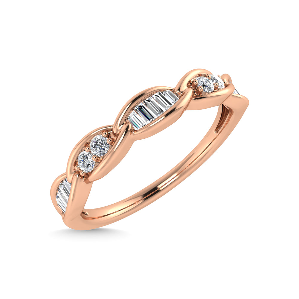 10K Rose Gold Diamond 1/5 Ct.Tw. Stackable Ring