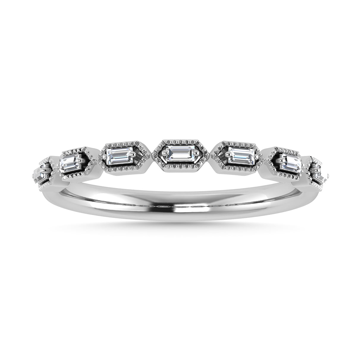 Diamond 1/10 Ct.Tw. Stack Band in 10K White Gold