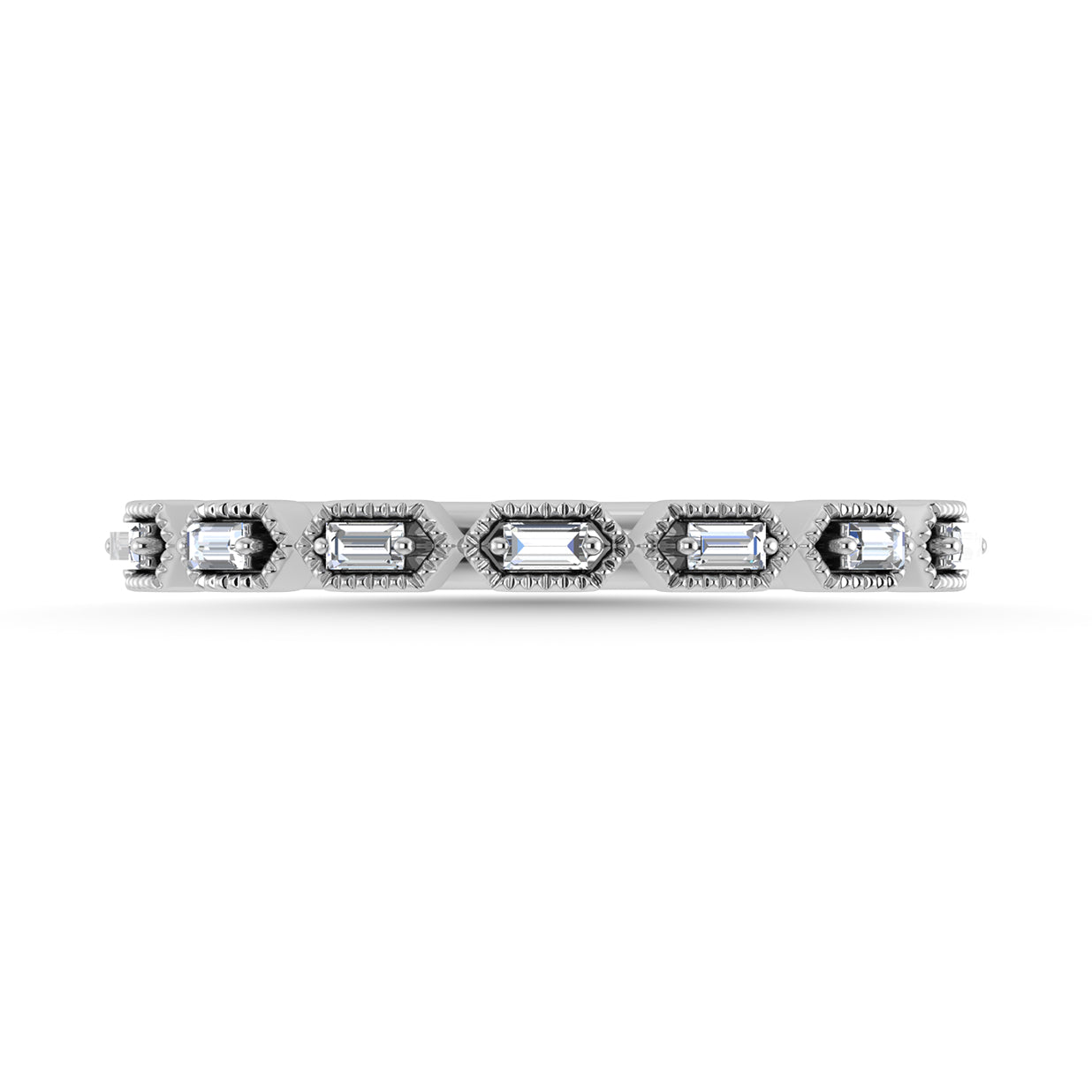 Diamond 1/10 Ct.Tw. Stack Band in 10K White Gold