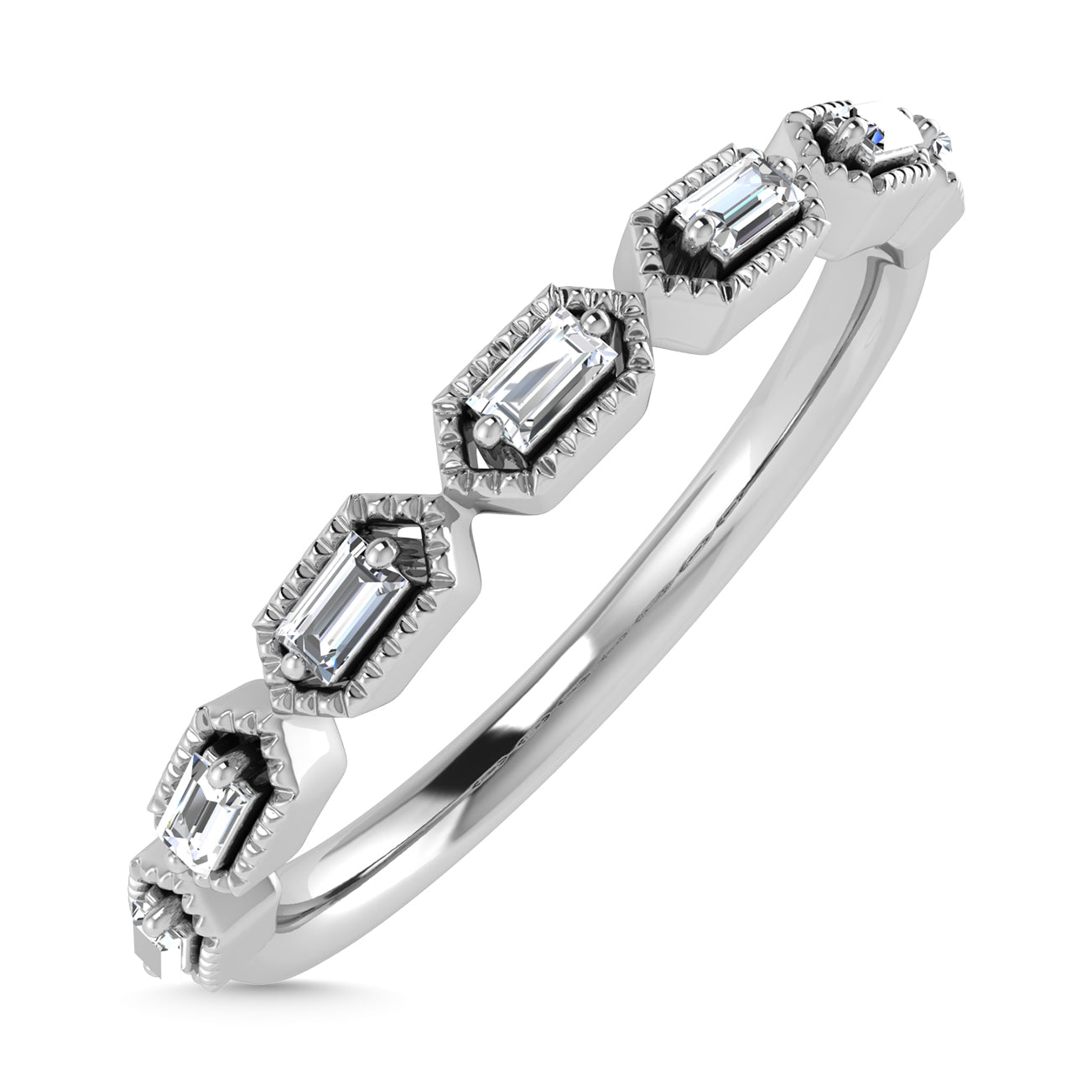 Diamond 1/10 Ct.Tw. Stack Band in 10K White Gold