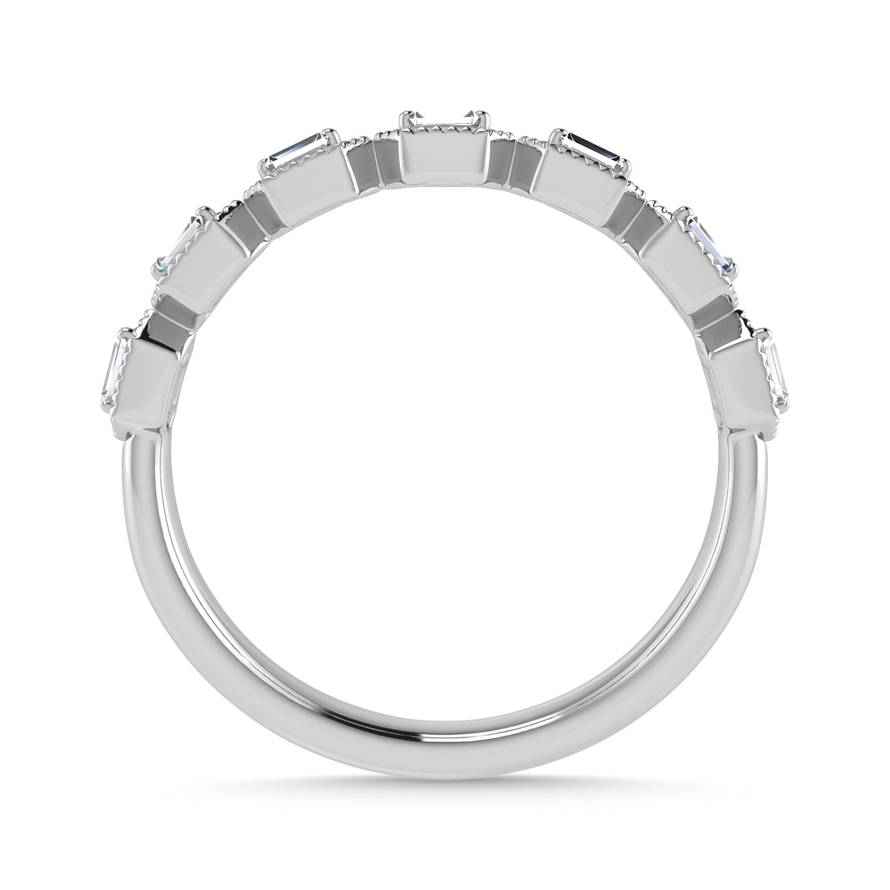 Diamond 1/10 Ct.Tw. Stack Band in 10K White Gold