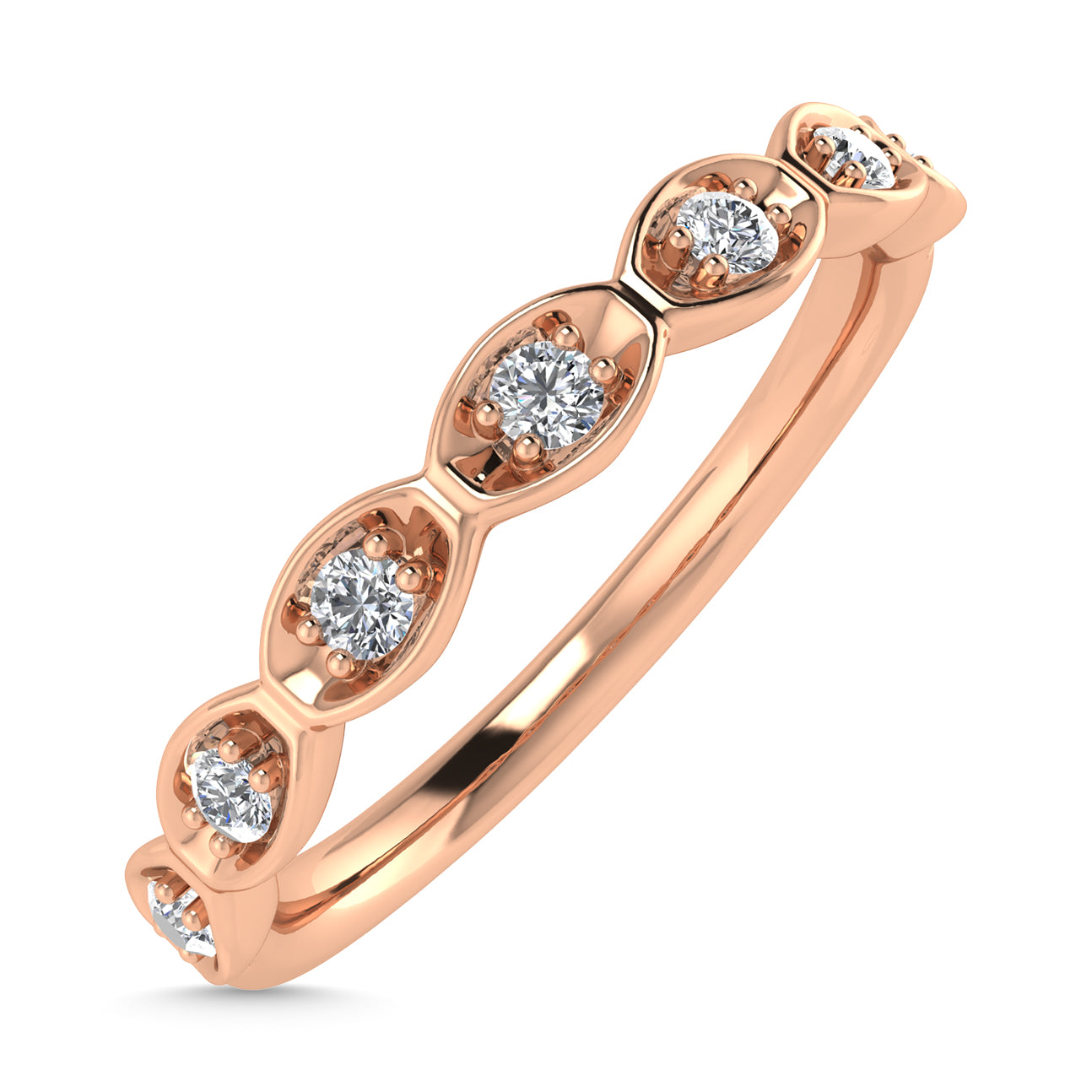 Diamond 1/10 Ct.Tw. Stack Band in 10K Rose Gold