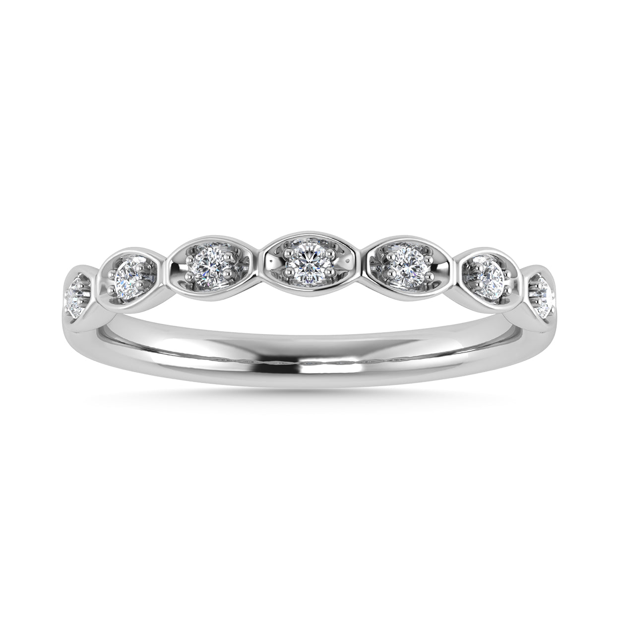 Diamond 1/10 Ct.Tw. Stack Band in 10K White Gold