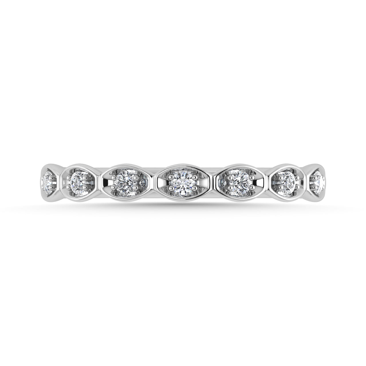 Diamond 1/10 Ct.Tw. Stack Band in 10K White Gold