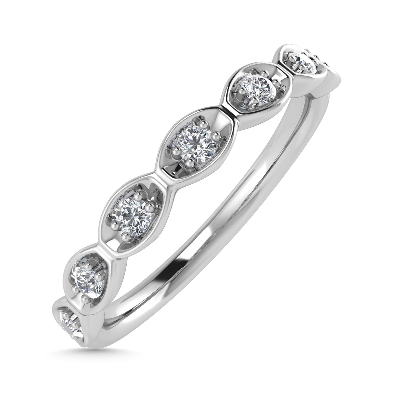 Diamond 1/10 Ct.Tw. Stack Band in 10K White Gold