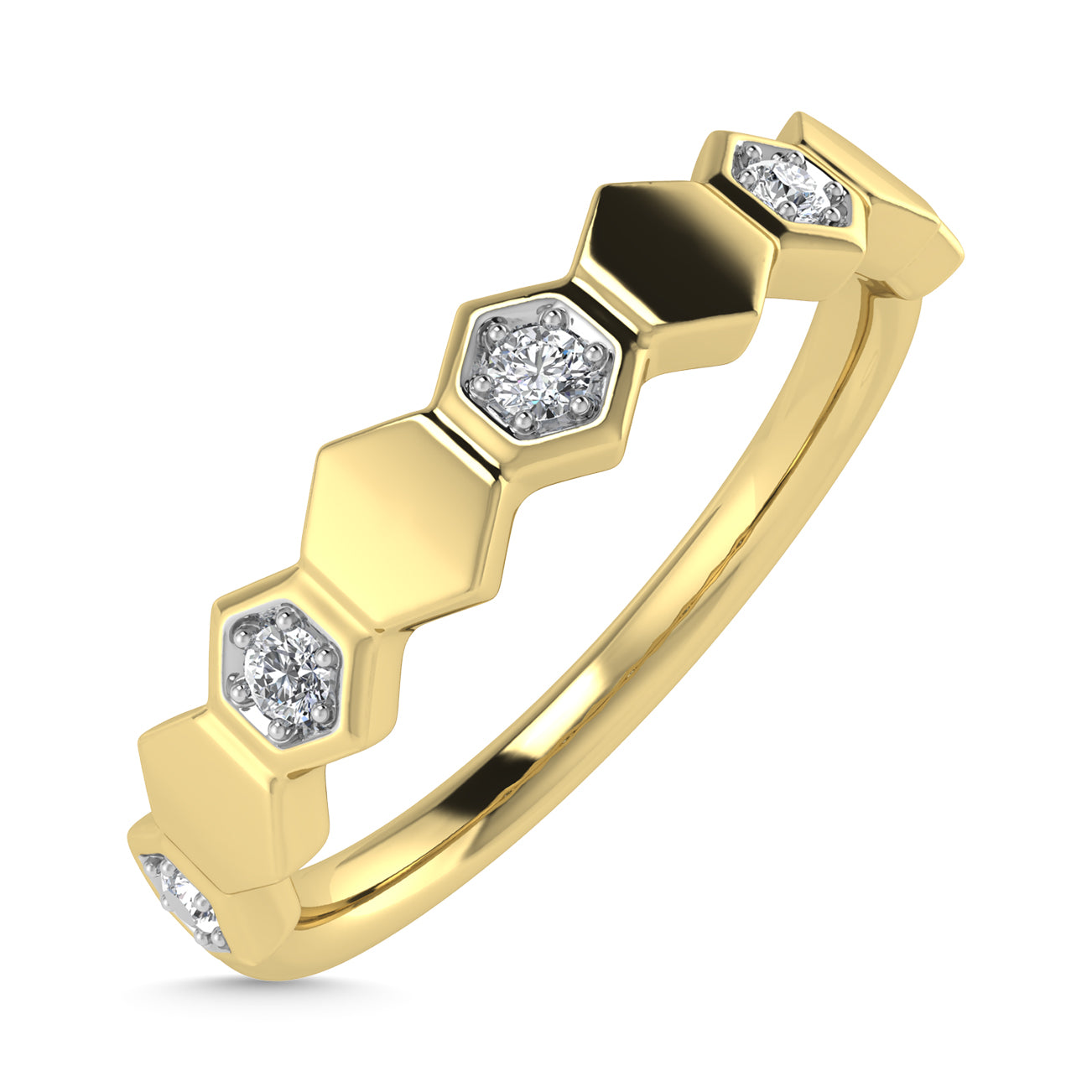 Diamond 1/10 Ct.Tw. Stack Band in 10K Yellow Gold