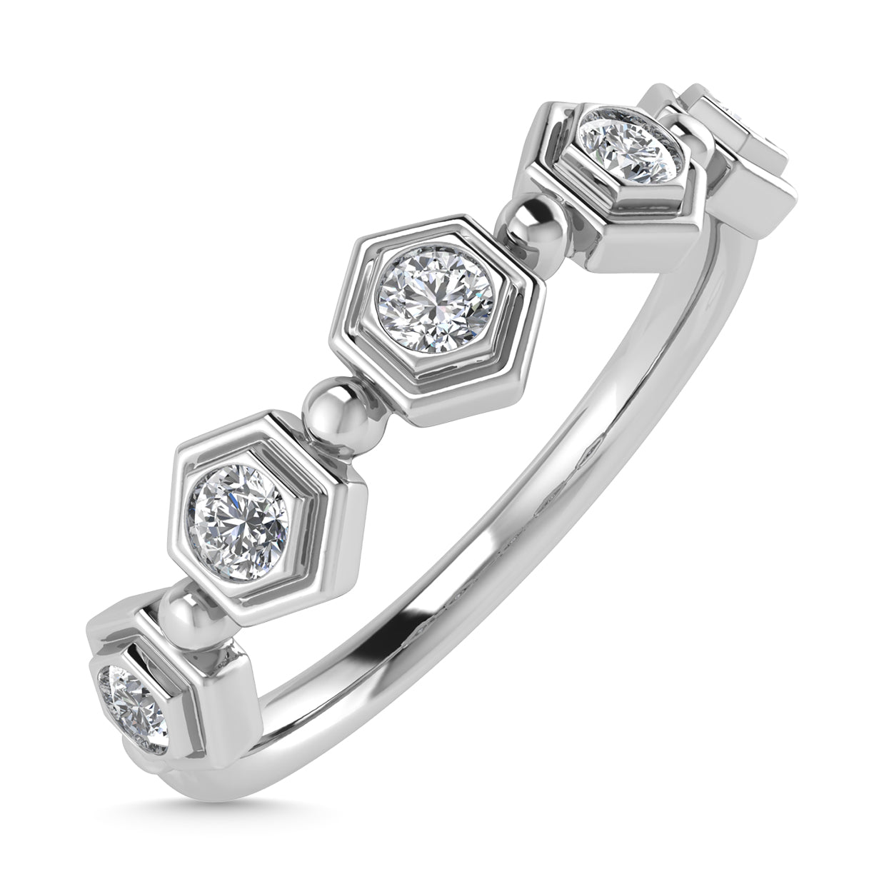 Diamond 1/8 Ct.Tw. Stack Band in 10K White Gold