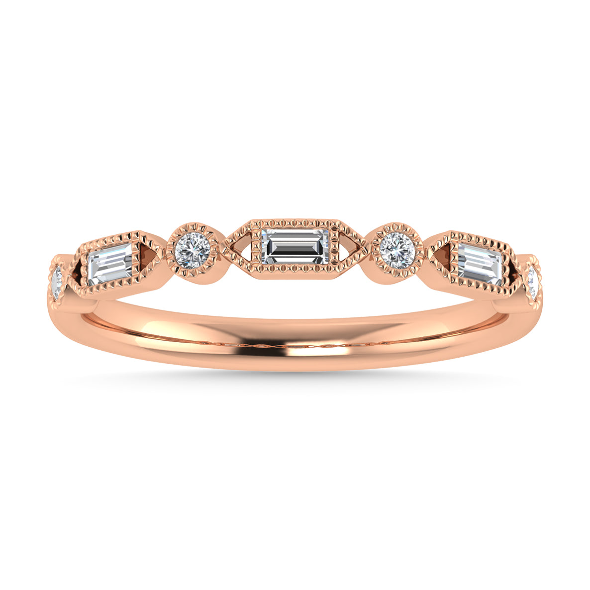 Diamond 1/6 Ct.Tw. Stack Band in 10K Rose Gold