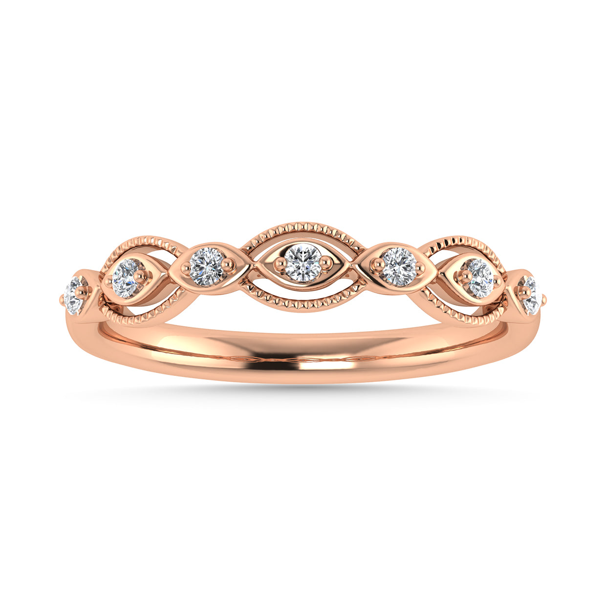 Diamond 1/6 Ct.Tw. Stack Band in 14K Rose Gold