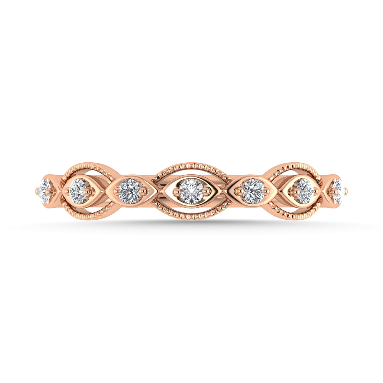 Diamond 1/6 Ct.Tw. Stack Band in 14K Rose Gold