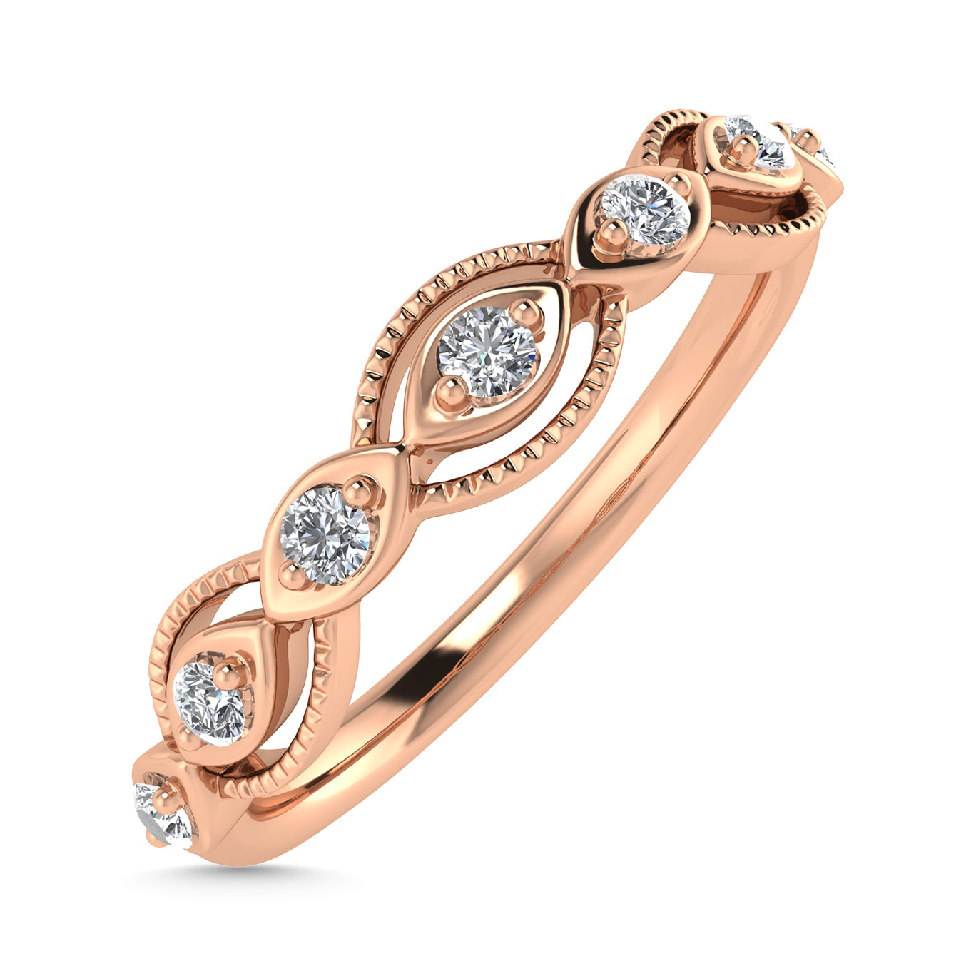 Diamond 1/6 Ct.Tw. Stack Band in 14K Rose Gold