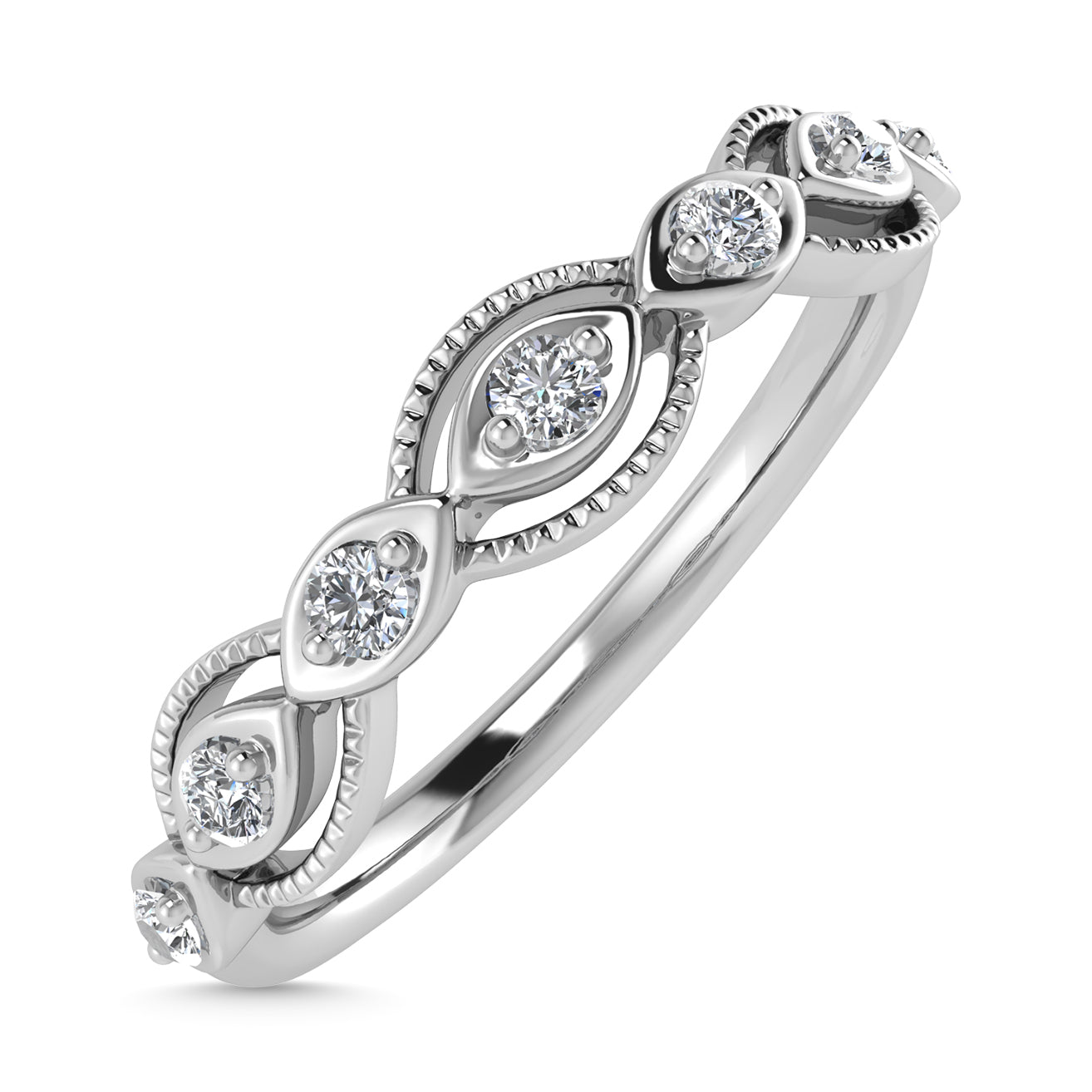 Diamond 1/6 Ct.Tw. Stack Band in 14K White Gold