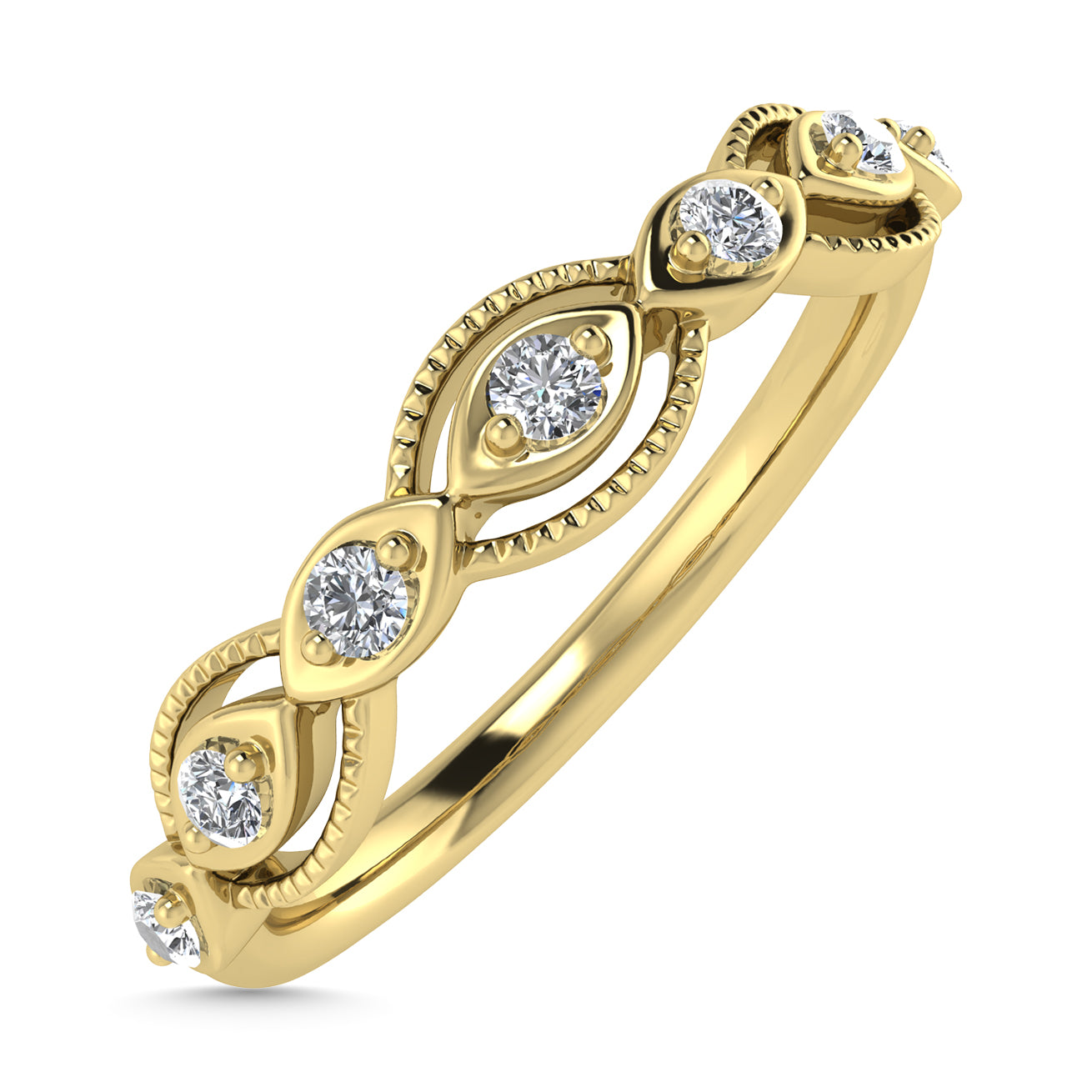 Diamond 1/6 Ct.Tw. Stack Band in 14K Yellow Gold