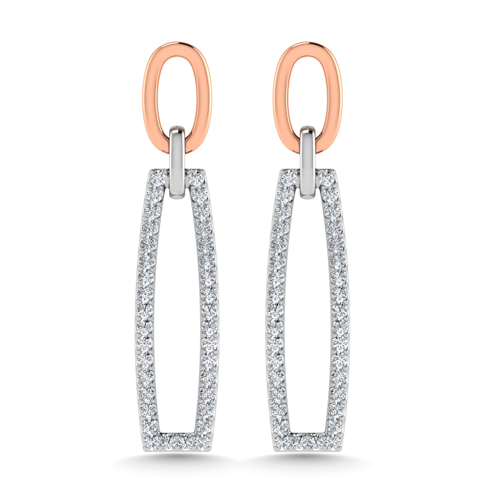 14K Two Tone Diamond 1/5 Ct.Tw. Fashion Earrings