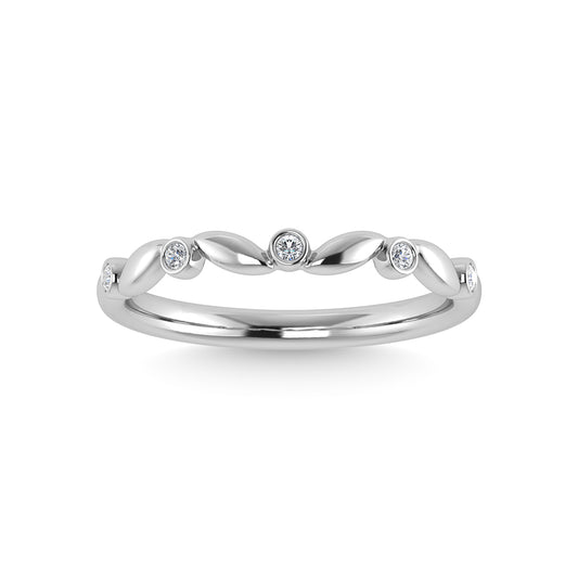 10K White Gold Diamond 1/20 Ct.Tw. Stackable Ring