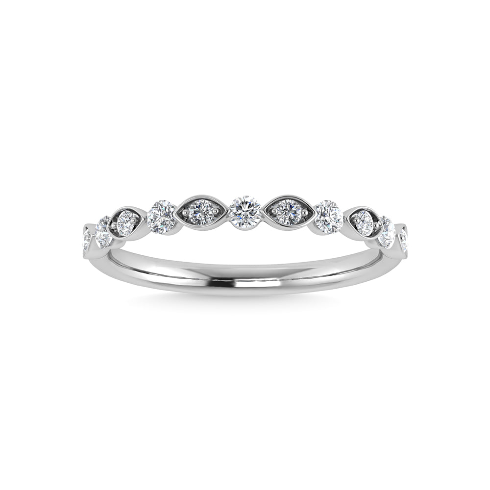 14K White Gold Diamond 1/4 Ct.Tw. Stackable Ring