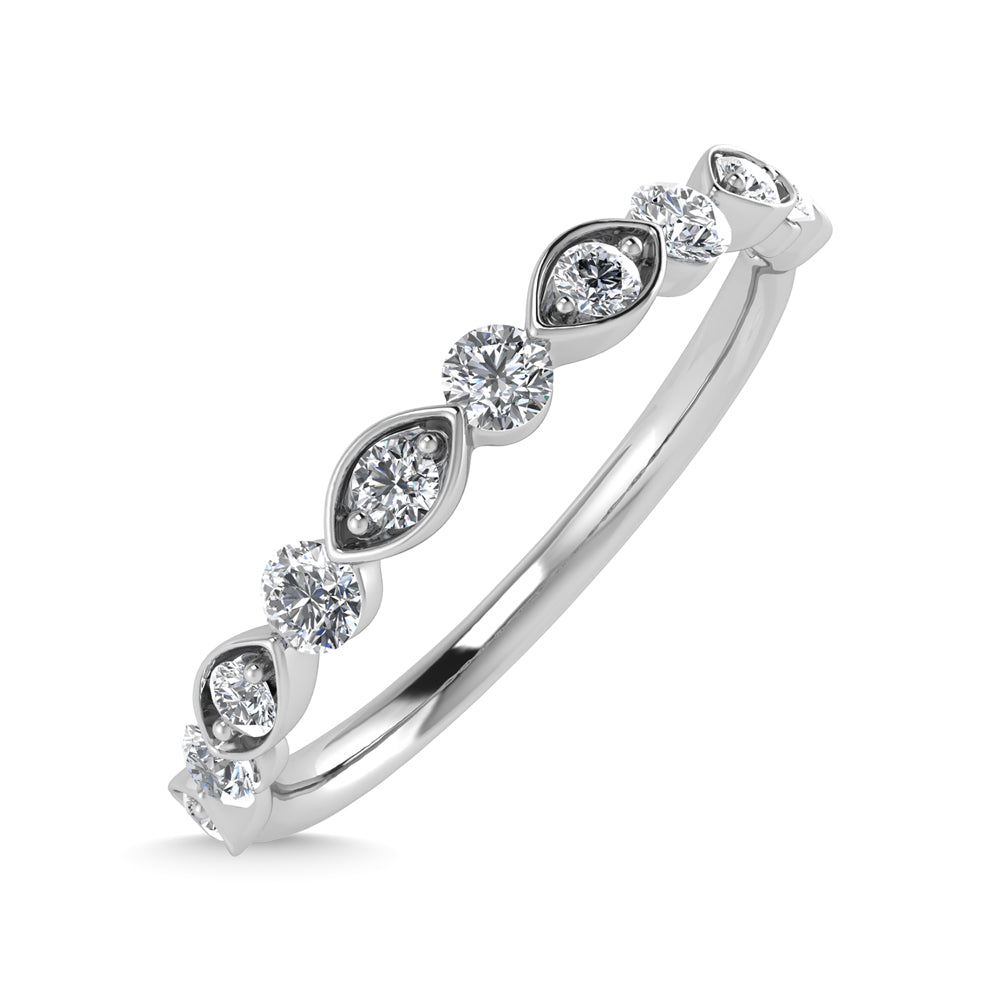 14K White Gold Diamond 1/4 Ct.Tw. Stackable Ring