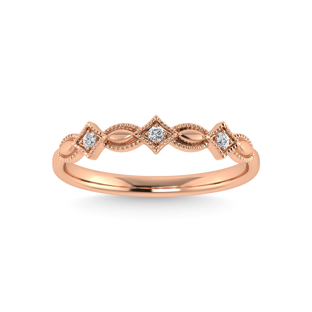 10K Rose Gold Diamond 1/50 Ct.Tw. Stackable Ring