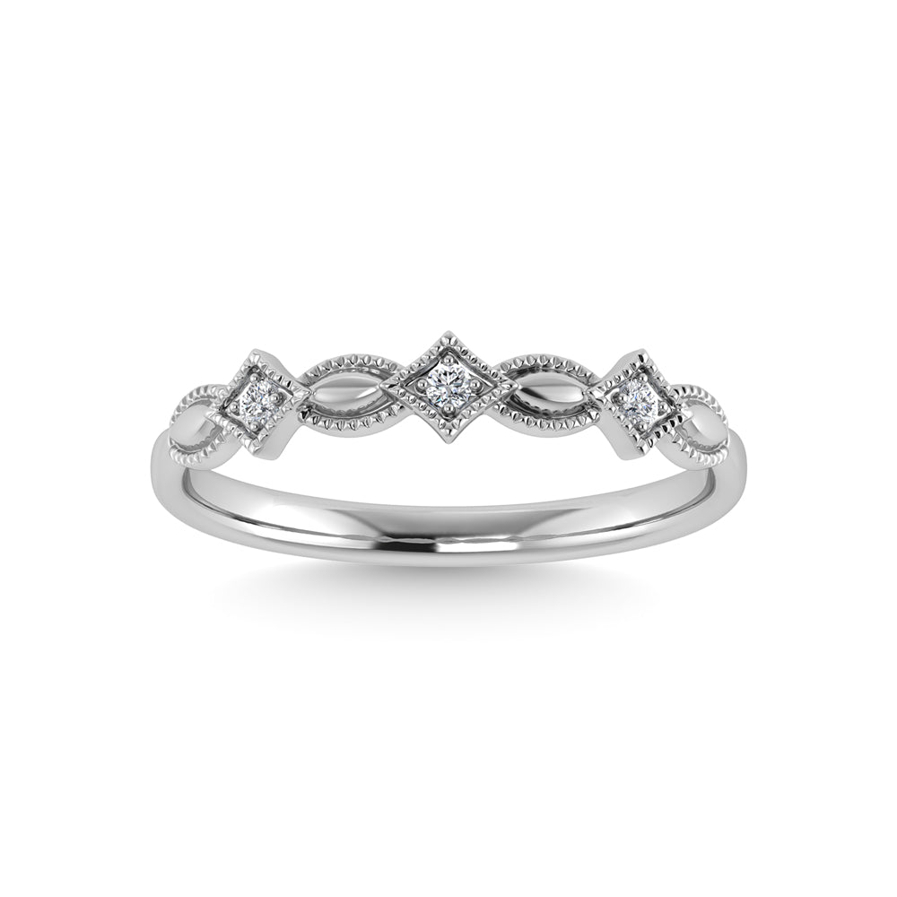 10K White Gold Diamond 1/50 Ct.Tw. Stackable Ring