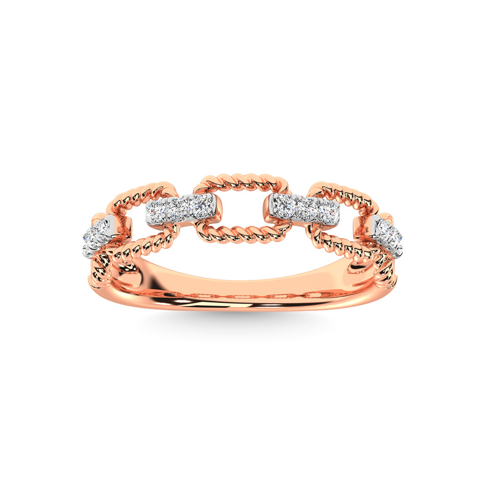 14K Rose Gold Diamond 1/6 Ct.Tw. Fashion Ring