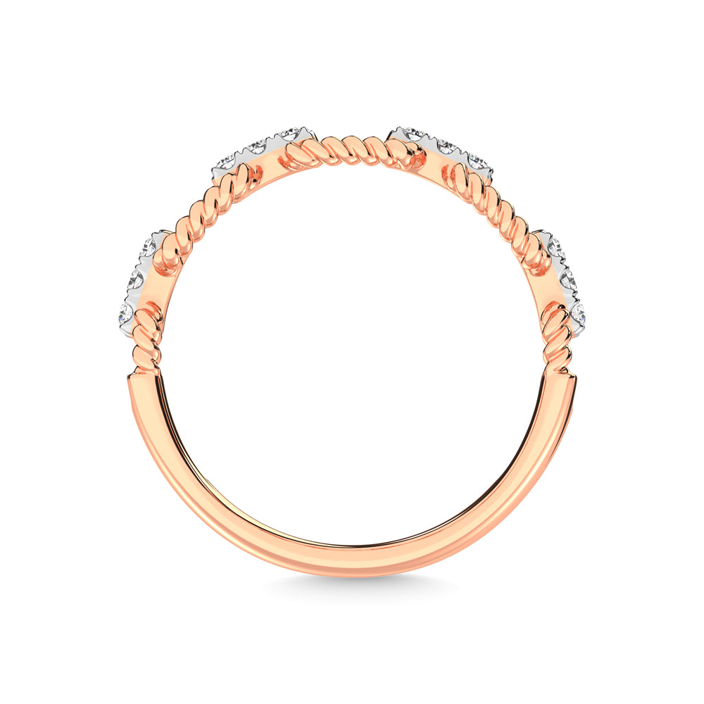 14K Rose Gold Diamond 1/6 Ct.Tw. Fashion Ring