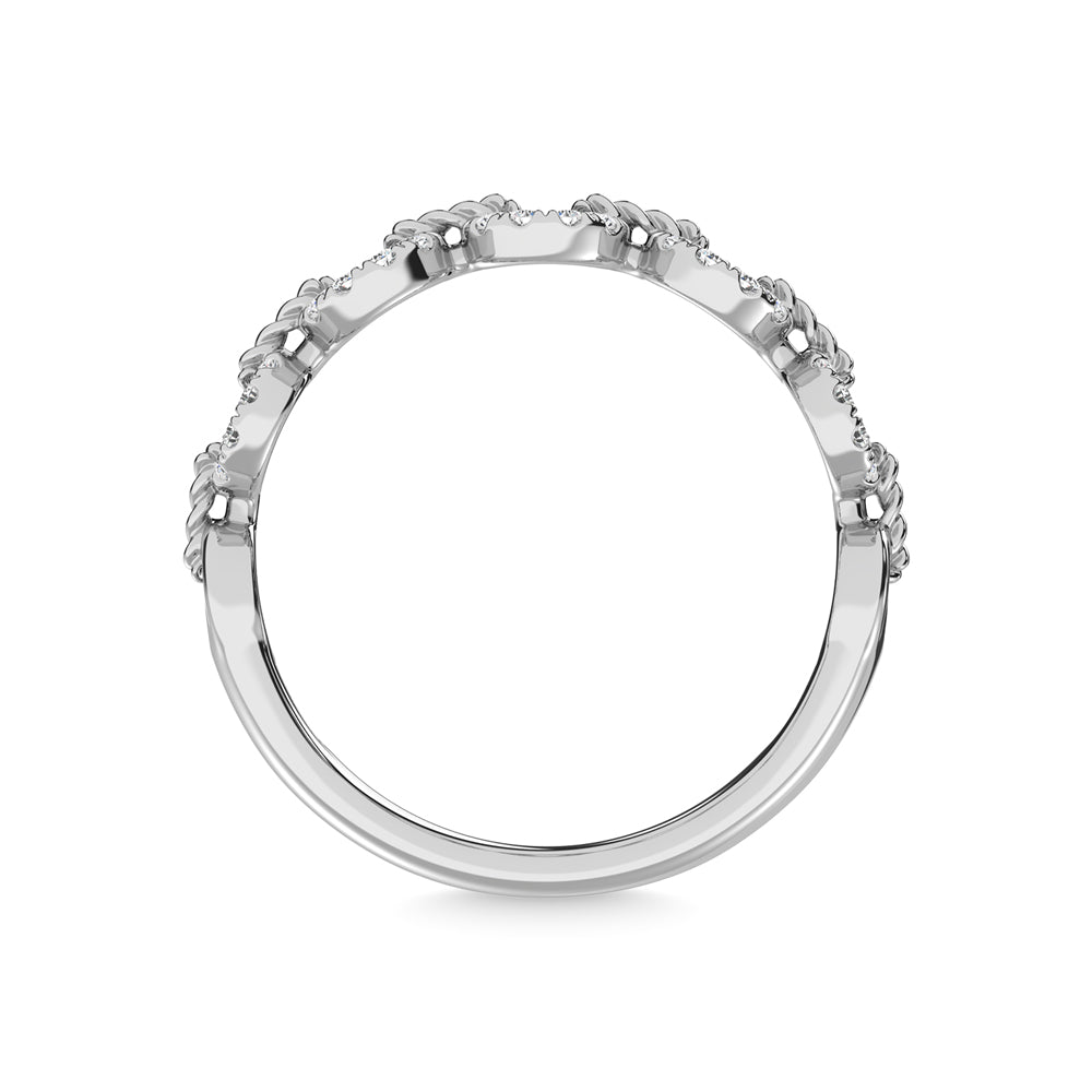 14K White Gold Diamond 1/5 Ct.Tw. Stackable Ring
