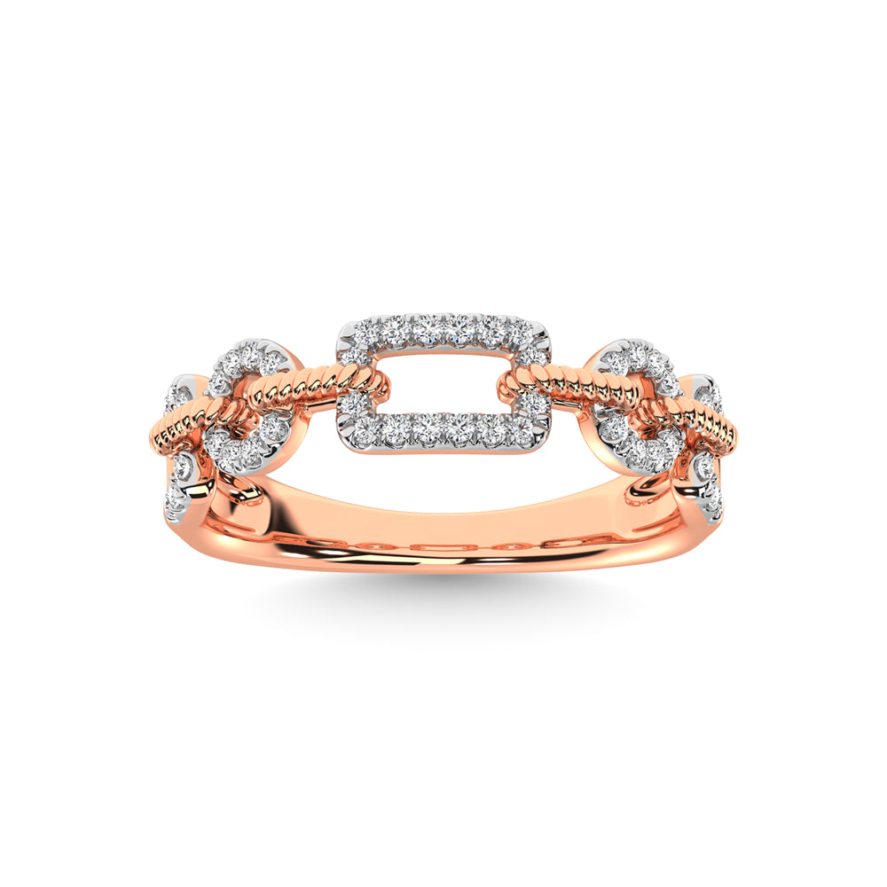 14K Rose Gold Diamond 1/5 Ct.Tw. Fashion Ring