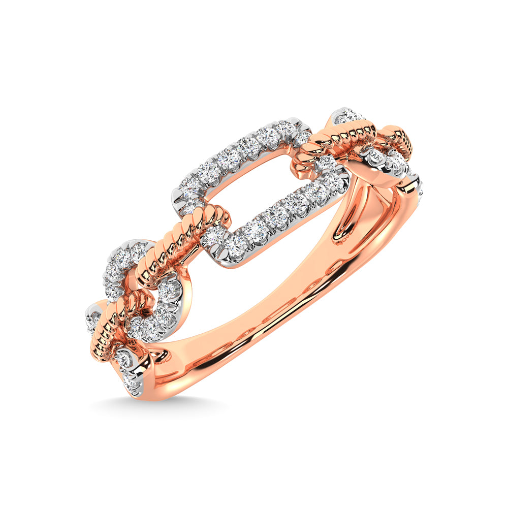 14K Rose Gold Diamond 1/5 Ct.Tw. Fashion Ring