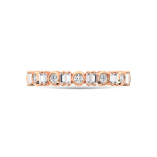 14K Rose Gold Diamond 1/4 Ct.Tw. Stackable Band