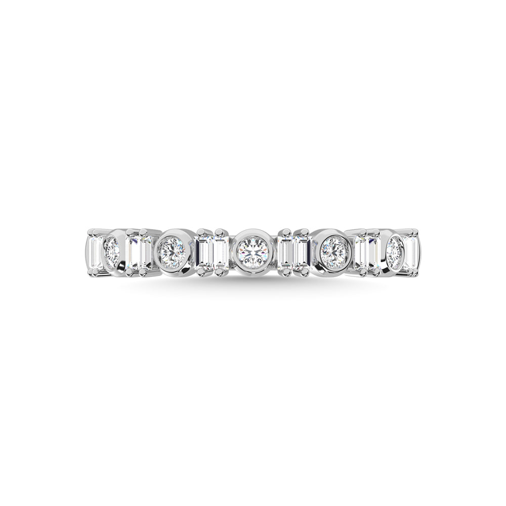 14K White Gold Diamond 1/4 Ct.Tw. Stackable Band