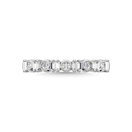 14K White Gold Diamond 1/4 Ct.Tw. Stackable Band