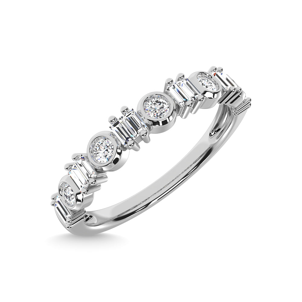 14K White Gold Diamond 1/4 Ct.Tw. Stackable Band