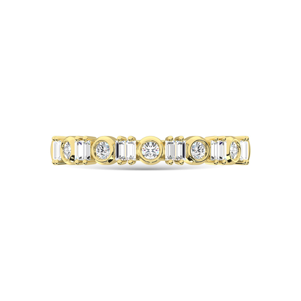 14K Yellow Gold Diamond 1/4 Ct.Tw. Stackable Ring