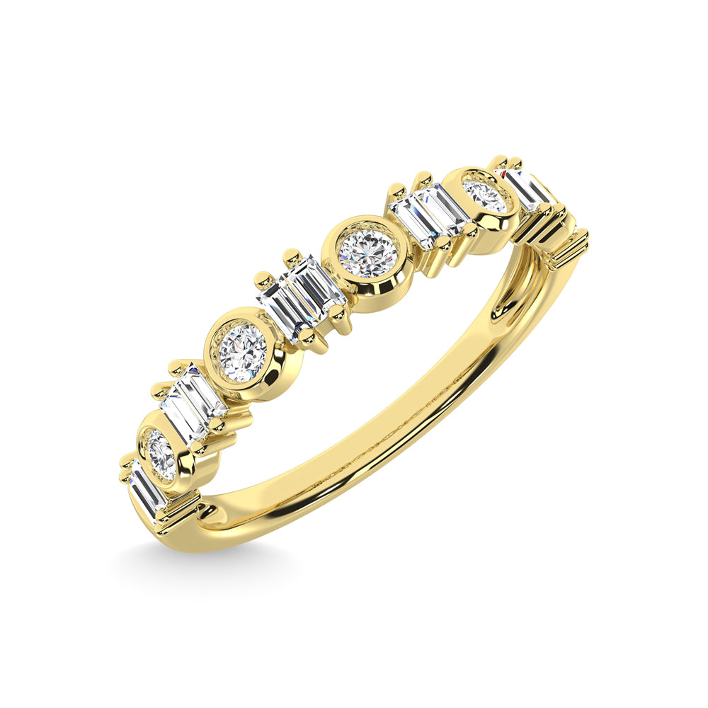 14K Yellow Gold Diamond 1/4 Ct.Tw. Stackable Ring