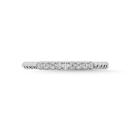 14K White Gold Diamond Stackable Band