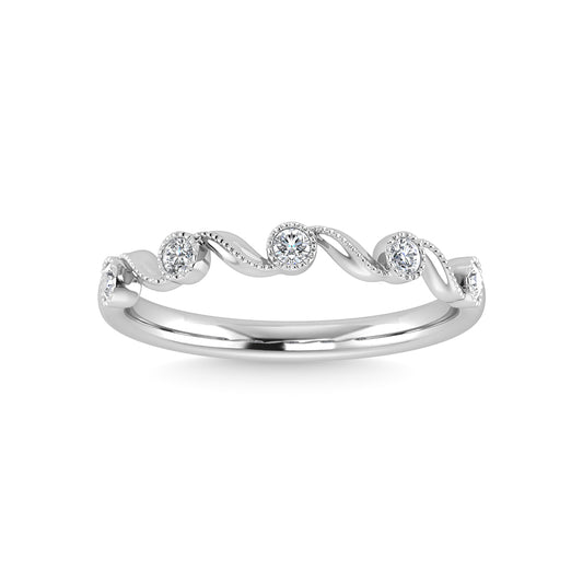 10K White Gold Diamond 1/10 Ct.Tw. Stackable Ring