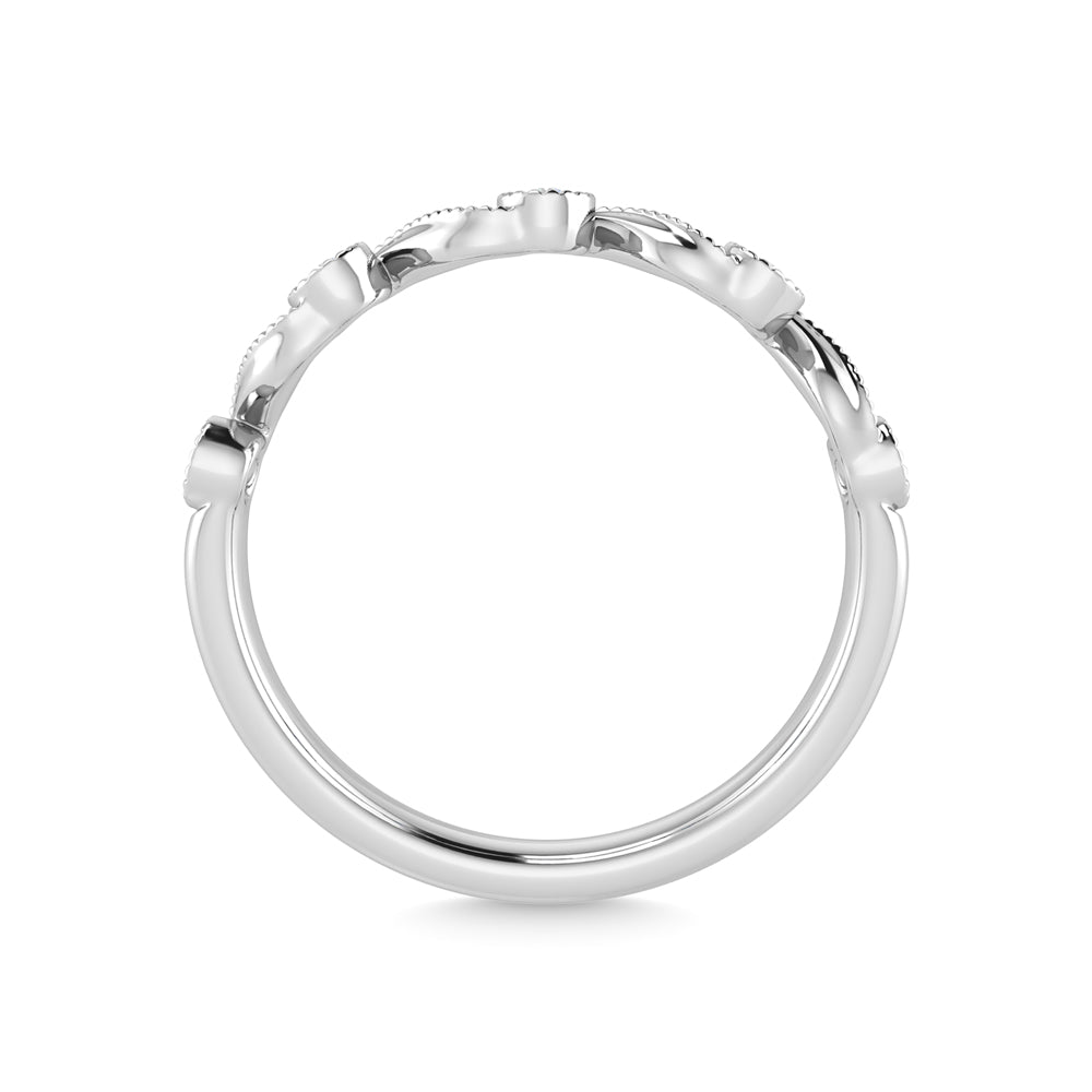 10K White Gold Diamond 1/10 Ct.Tw. Stackable Ring