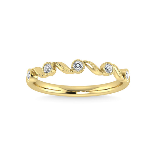 10K Yellow Gold Diamond 1/10 Ct.Tw. Stackable Ring
